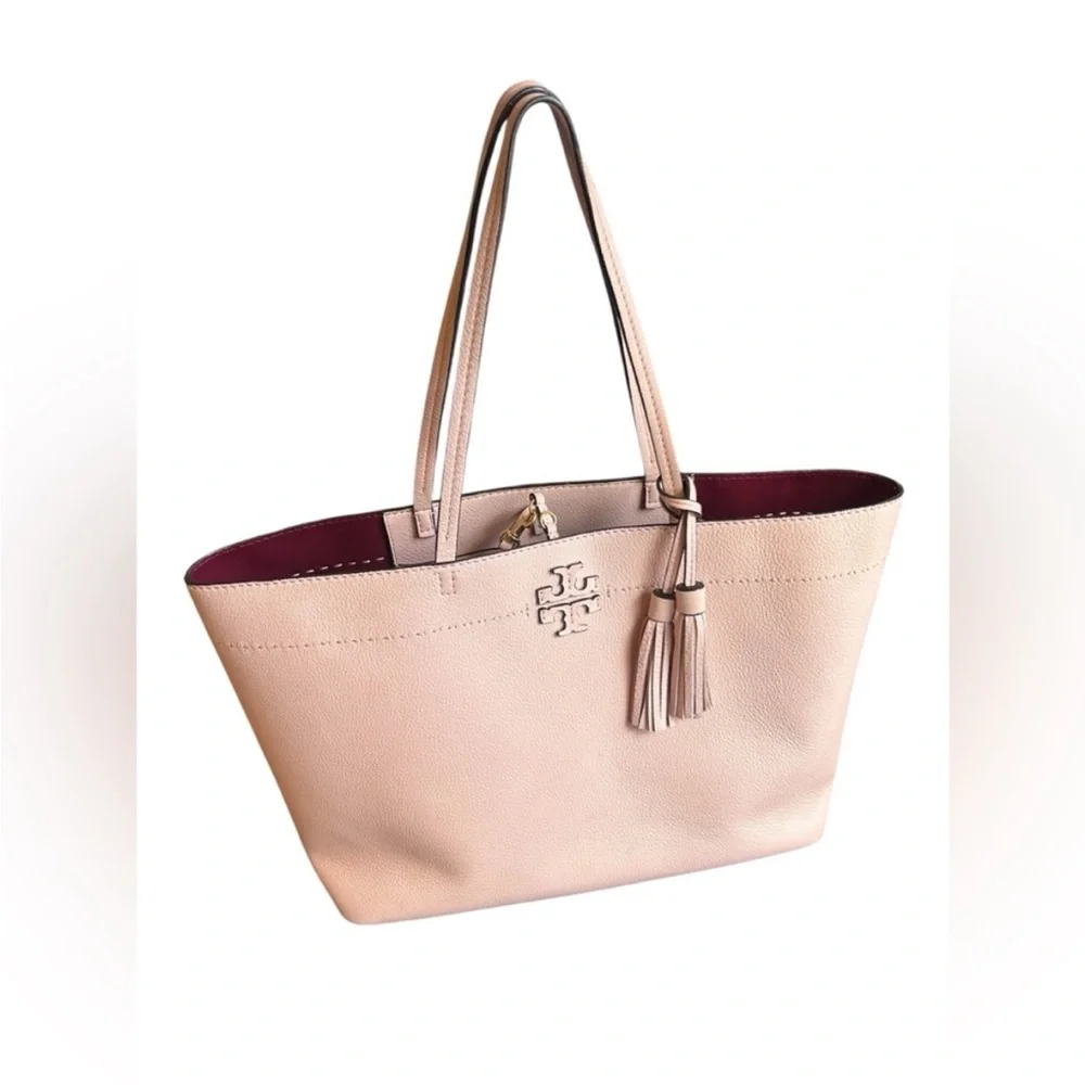 Tory Burch McGraw Leather Tote Dusty Pink